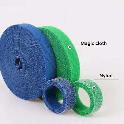 Wholesale 2/5M/Roll 12mm Width Cable Organizer USB Cable Winder Management nylon Free Cut Ties Mouse earphone Cord cable ties