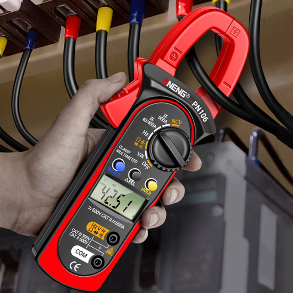 Digital Multimeter Clamp 4000 Counts Voltage Resistance Meter LCD Screen AC/DC Ammeter Voltmeter Voice Broadcast for Electrician