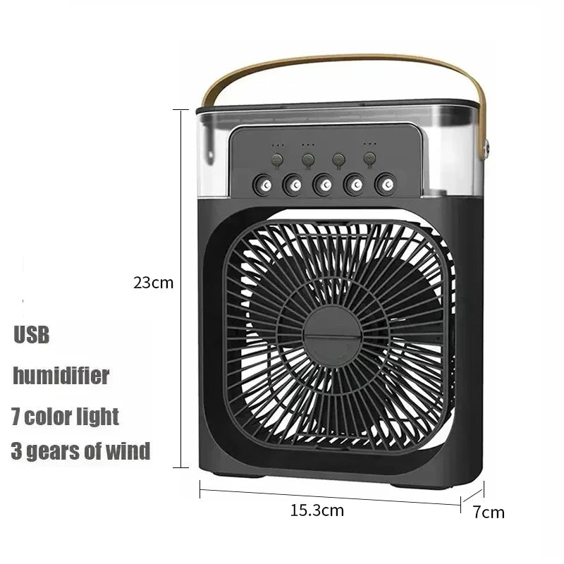 New 3 In 1 Fan AIr Conditioner Household Small Air Cooler LED Night Light Portable Humidifier Air Adjustment Fan Office Home Fan
