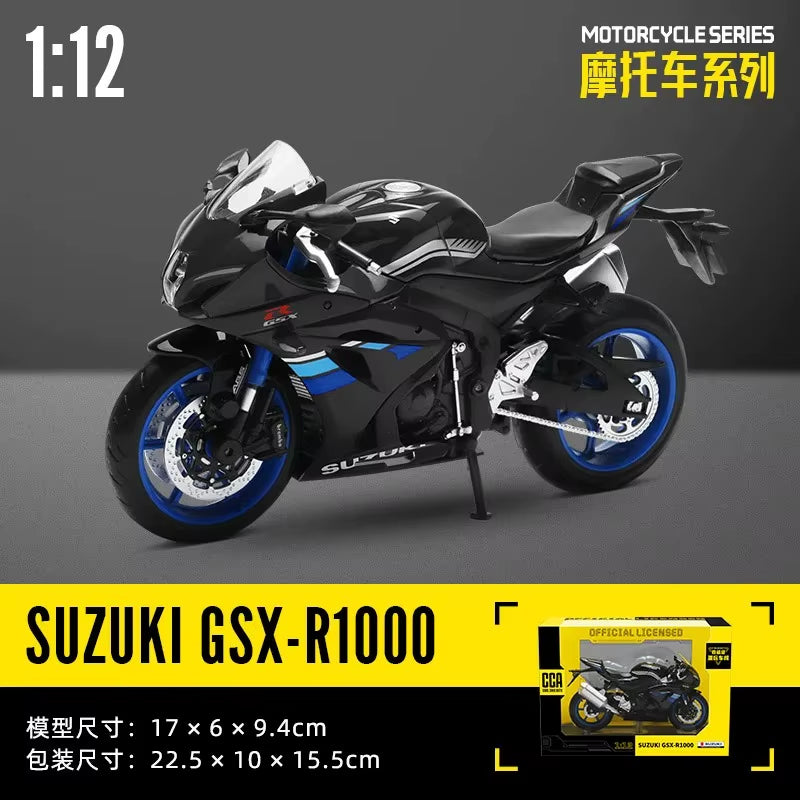MSZ  1:12 Kawasaki Ninja H2R with Base Static Diecast Casting Alloy Model Motorcycle Collection Toy Birthday Gift